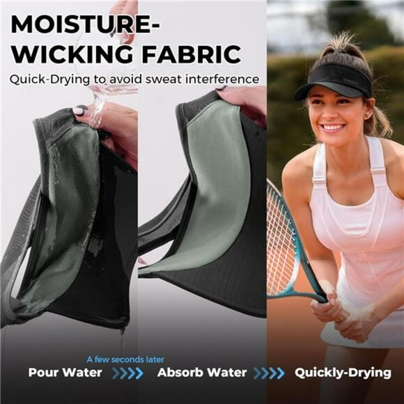 Lightweight sun visor hat UPF50 for running golf tennis hiking quick dry fit - Picture 4 of 7